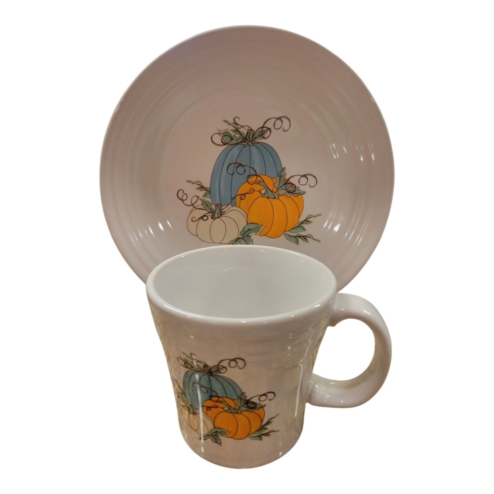 Fiesta Pumpkin Trio Tapered Mug and  Luncheon Plate Set